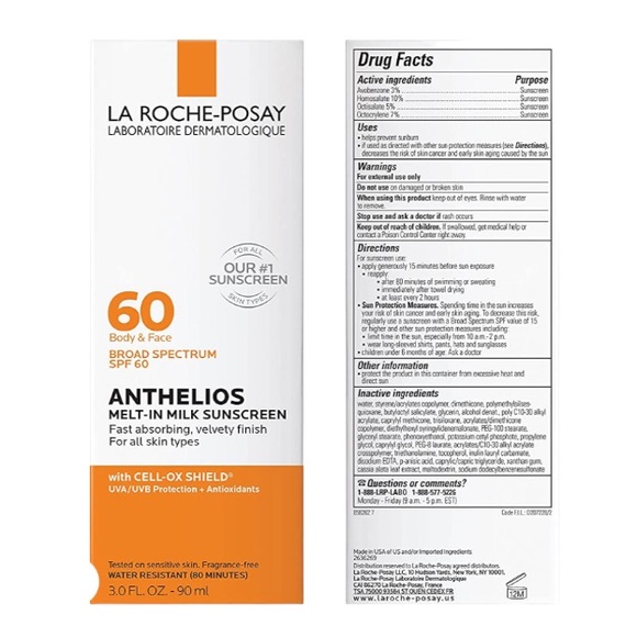 La Roche-Posay Anthelios Melt-in Milk Sunscreen SPF 60, 3oz, new in box $20 - Picture 3 of 6